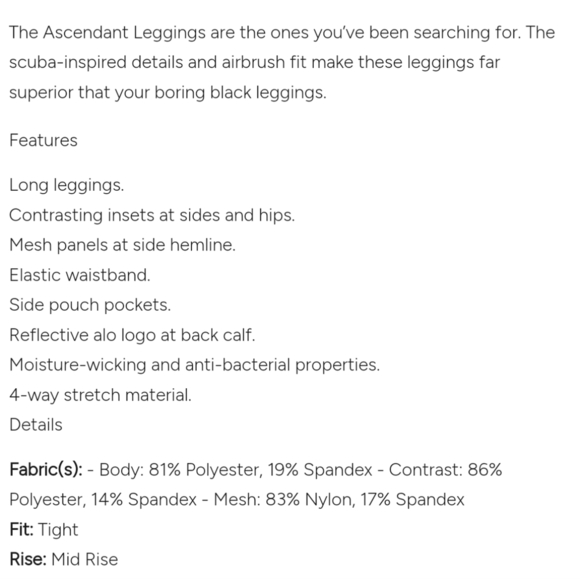 ALO Yoga Ascendent Pocket Leggings Colorblock Women's XS - Picture 9 of 9